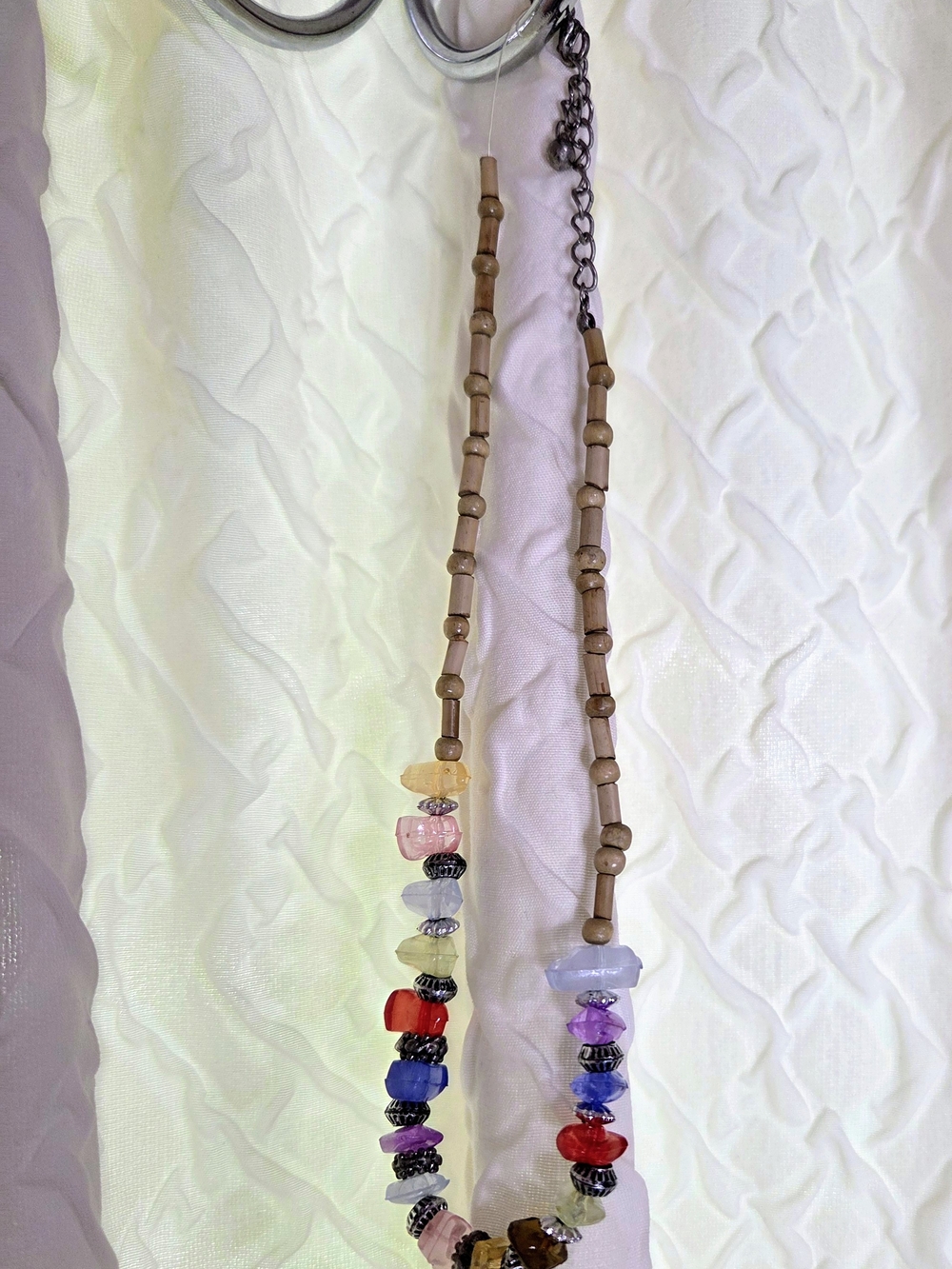 Multicolor Beaded Necklace with Natural Brown Accents